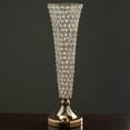thumbnail image 1 of BalsaCircle 2 Pieces 22" Faux Crystal Beaded Trumpet Vases Wedding Centerpieces Gold, 1 of 4