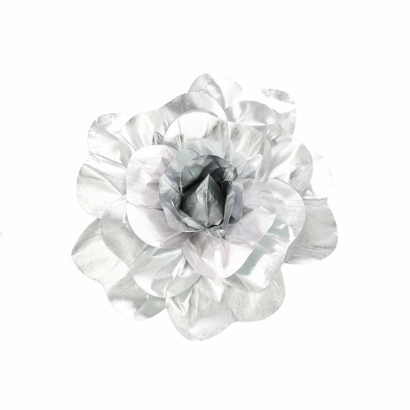BalsaCircle 2 Pieces 24" Silver Artificial Giant Roses Flowers Wall Backdrop Party