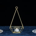 thumbnail image 1 of BalsaCircle 2 Pieces 9.5" Gold Geometric Hanging Candle Holders Party Reception Centerpieces, 1 of 6