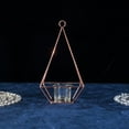 thumbnail image 1 of BalsaCircle 2 Pieces 9.5" Rose Gold Geometric Hanging Candle Holders Party Centerpieces, 1 of 6