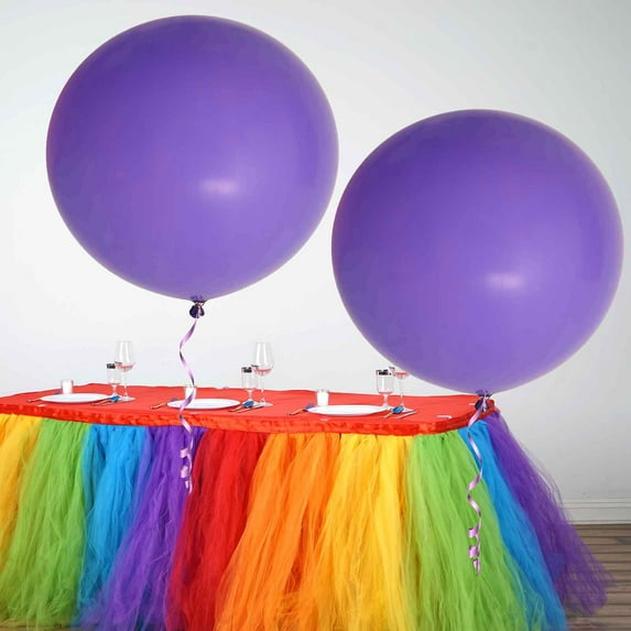 BalsaCircle 2 Purple Matte 32" Large Latex Plain Balloons