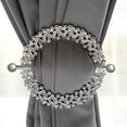 thumbnail image 1 of BalsaCircle 2 Silver Round 7 in Plastic Acrylic Crystals Curtain Tie Backs Backdrop Drapery Bands Party Decorations, 1 of 8