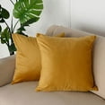 thumbnail image 1 of BalsaCircle 2 Solid Gold 18" Decorations Throw Pillow Covers Square Velvet Cushion Cases Living Room, 1 of 8