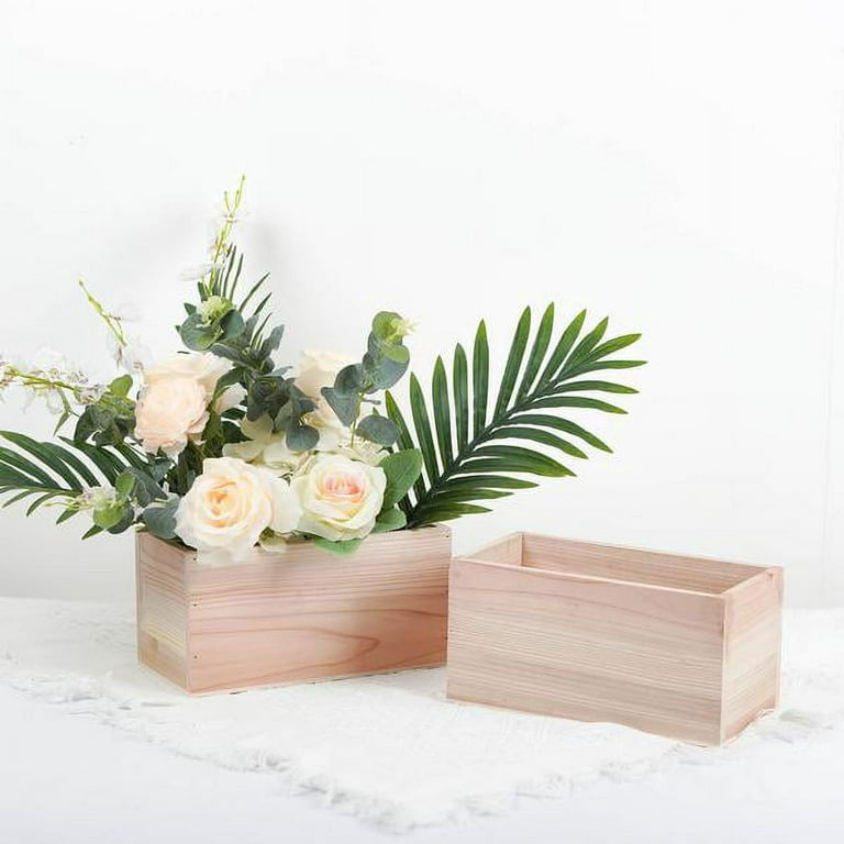 BalsaCircle 2 Tan Brown 10 Natural Wood Boxes Rectangular Plant Holders  Centerpieces Party Decorations