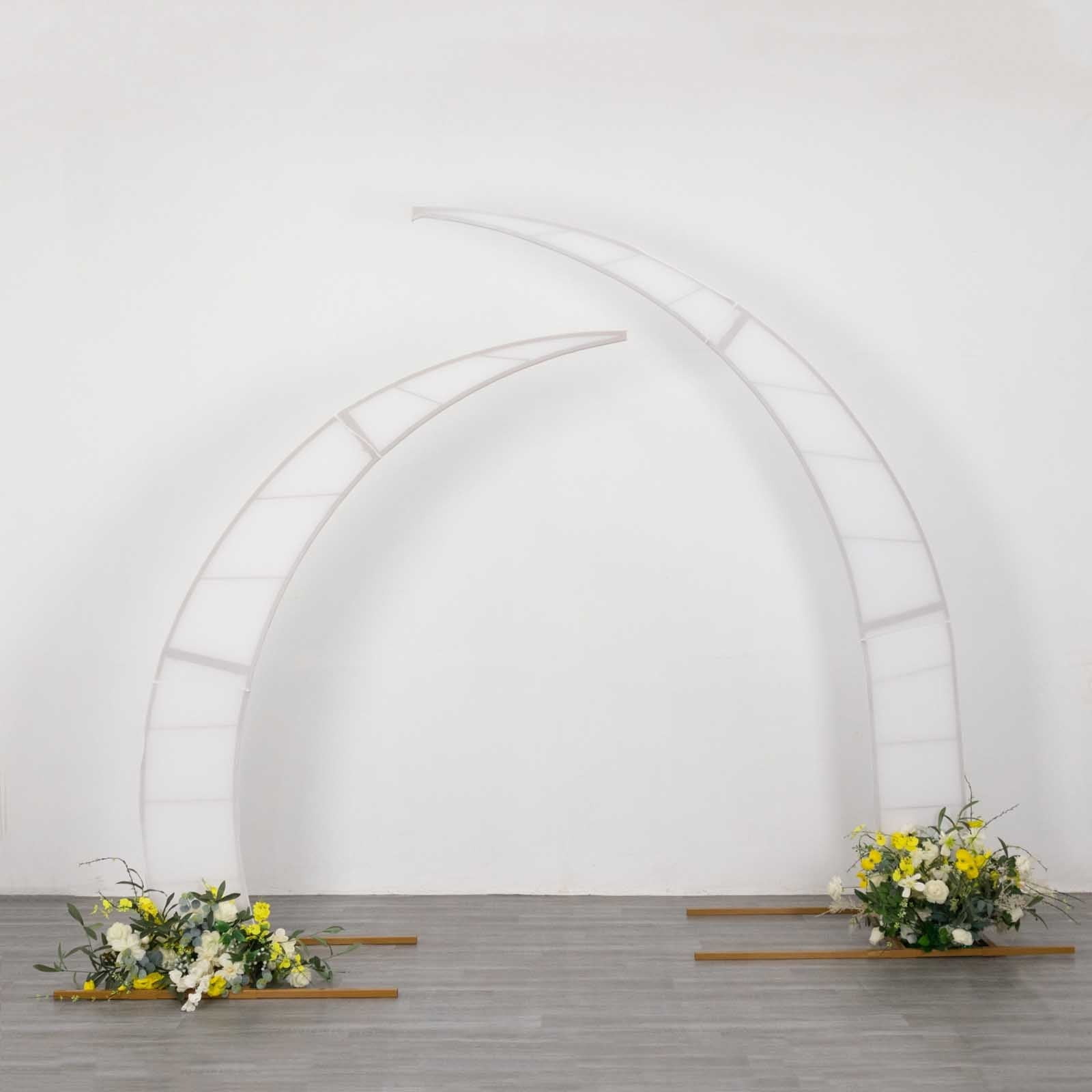 BalsaCircle 2 White Spandex Fitted Half Crescent Moon Backdrop Stand ...