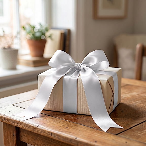 BalsaCircle 2" x 100 yards White Satin Single Face Decorative Craft Ribbon Wedding Party Favors Crafts