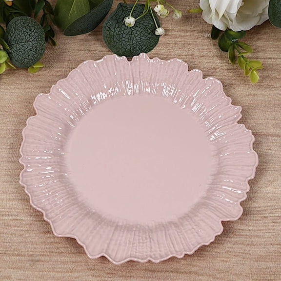 Balsa Circle 20 Blush Round 10" Plastic Dinner Plates Reef Design Disposable Tableware