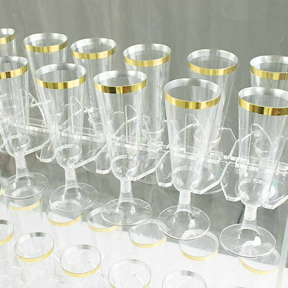 BalsaCircle 20 Clear 3 in Acrylic Glass Holder Hooks Champagne Flute Stand Party Events Decorations Supplies