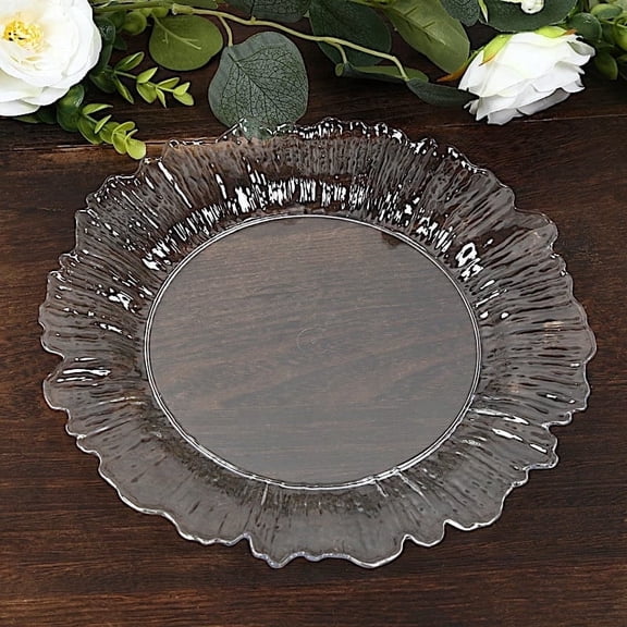 Balsa Circle 20 Clear Round 10" Plastic Dinner Plates Reef Design Disposable Tableware