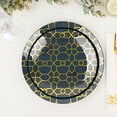 thumbnail image 1 of Balsa Circle 20 Disposable Navy Blue Plastic Dinner Salad Plates Gold Geometric Design Party Home Tableware, 1 of 8