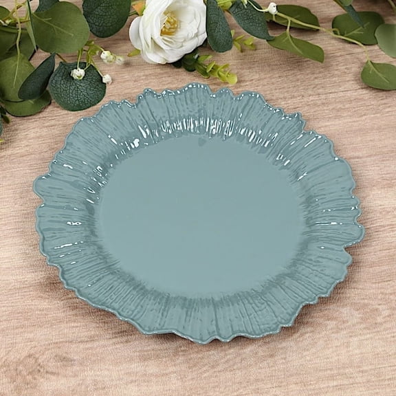 Balsa Circle 20 Dusty Blue Round 10" Plastic Dinner Plates Reef Design Disposable Tableware