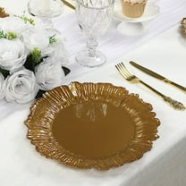 Balsa Circle 20 Gold Round 10" Plastic Dinner Plates Reef Design Disposable Tableware