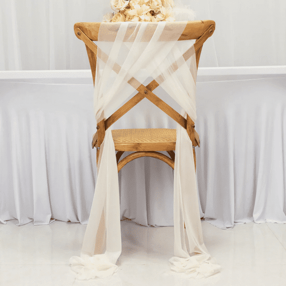 BalsaCircle 20 Ivory Sheer Chair Sash Sashes Wedding Party Events Reception Home Decorations Supplies