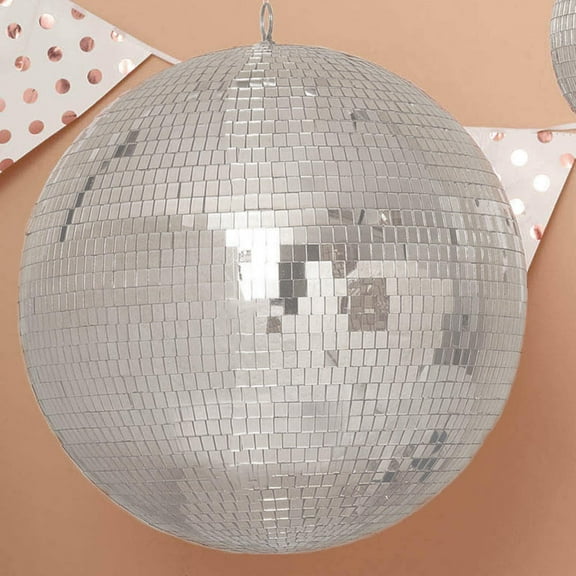 BalsaCircle 20" Large Silver Mirror Disco Balls Hanging Glass Party Christmas Ornaments Wedding Decorations