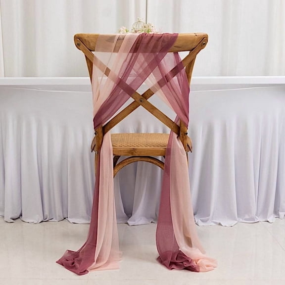 Balsa Circle 20 Mauve Blush Sheer Chair Sash Sashes Wedding Party Events Reception Home Decorations Supplies