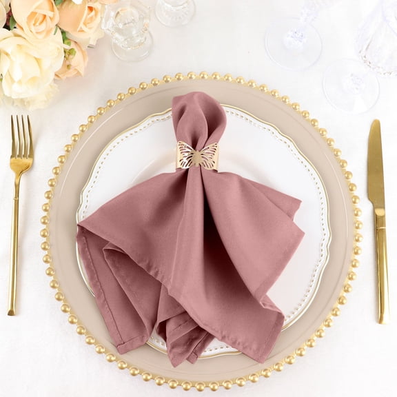 Balsa Circle 20 Pieces 17" Dusty Rose Polyester Luncheon Napkins Wedding