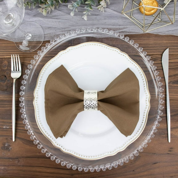 Balsa Circle 20 Pieces 17" Taupe Polyester Luncheon Napkins Party Wedding