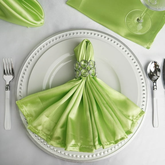Balsa Circle 20 Pieces 20" Apple Green Satin Dinner Napkins Wedding Party