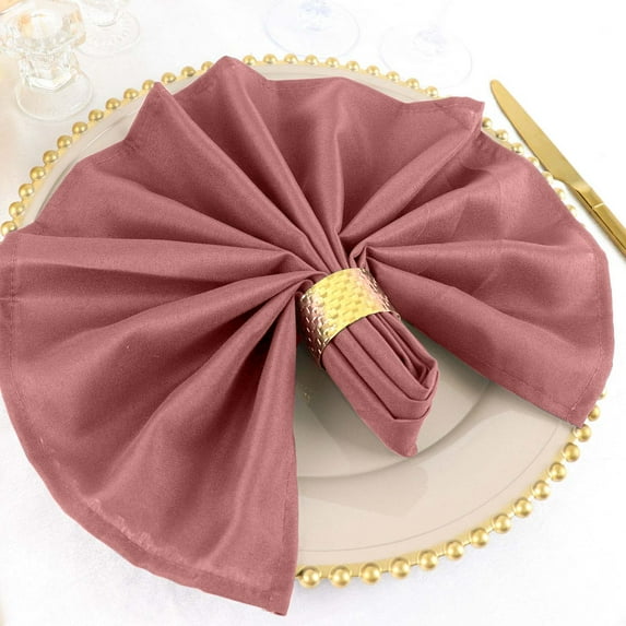 BalsaCircle 20 Pieces 20" Cinnamon Rose Polyester Napkins Wedding Kitchen