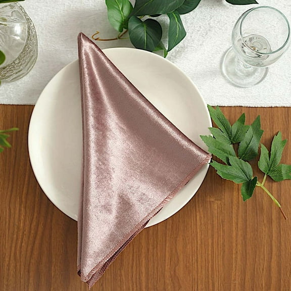 BalsaCircle 20 Pieces 20" x 20" Mauve Premium Velvet Napkins Linens