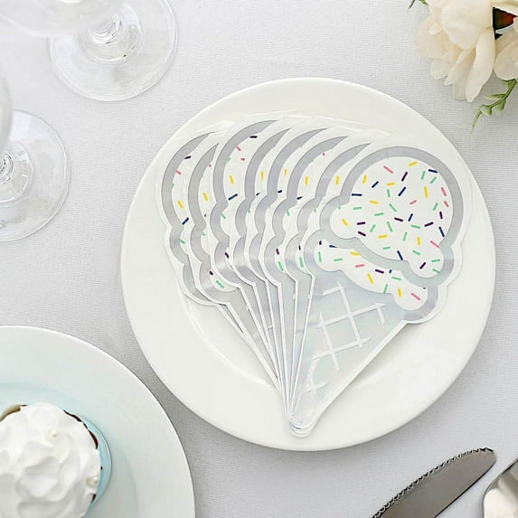 Balsa Circle 20 Pieces Iridescent 12x6" Ice Cream Paper Beverage Cocktail Napkins