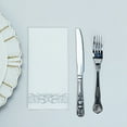 thumbnail image 1 of BalsaCircle 20 Pieces White Silver Airlaid Paper Napkins Metallic Scroll Design Party, 1 of 8