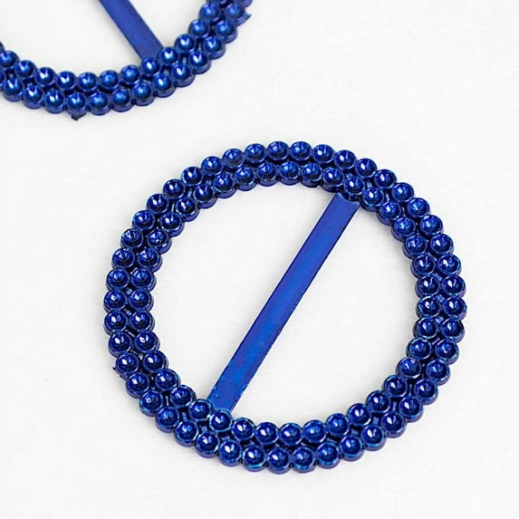 BalsaCircle 20 Royal Blue 2" Round Chair Sash Buckles Acrylic Rhinestones Party Events Decorations Supplies