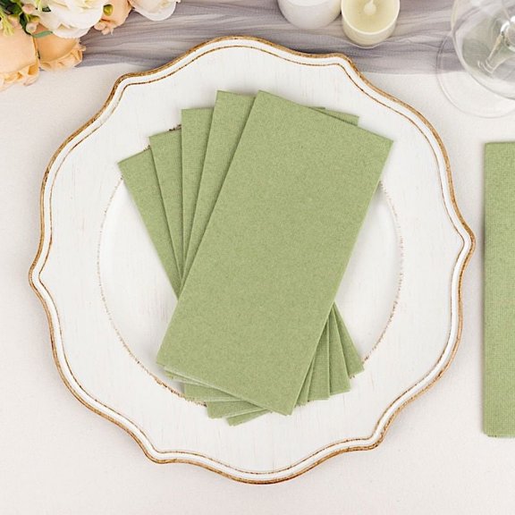 BalsaCircle 20 Sage Green Rectangular 17x12" Disposable Airlaid Paper Dinner Table Napkins Party Events Decorations