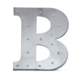 thumbnail image 1 of BalsaCircle 20" Silver B Marquee Letter Warm White LED Lighted Sign Metal Finish Event Party, 1 of 7