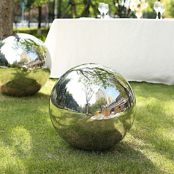 BalsaCircle 20" Silver Stainless Steel Globe Gazing Reflective Mirror Ball Wedding Party Decorations Supplies