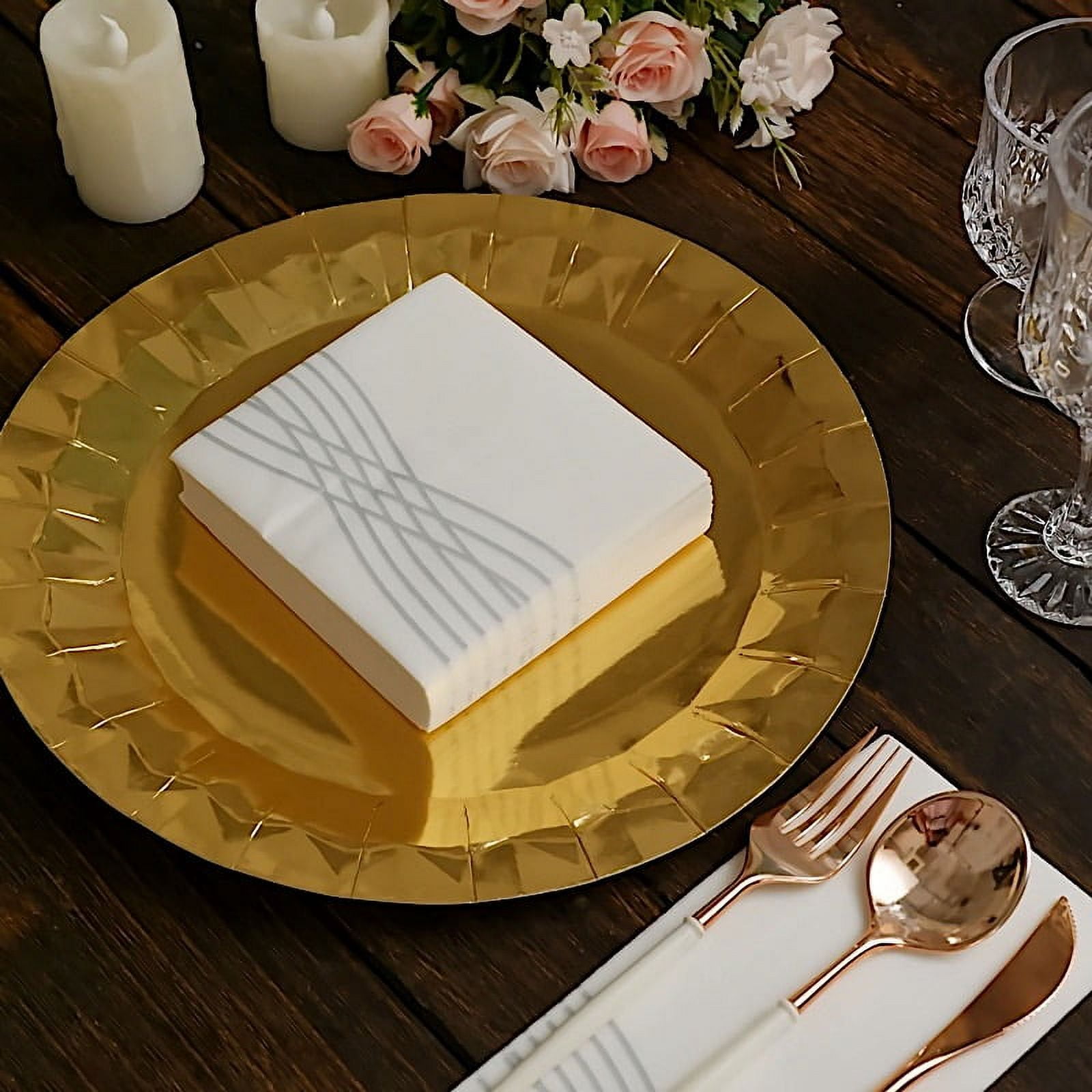 BalsaCircle 20 Square Premium Airlaid Paper Napkins Metallic Wave ...