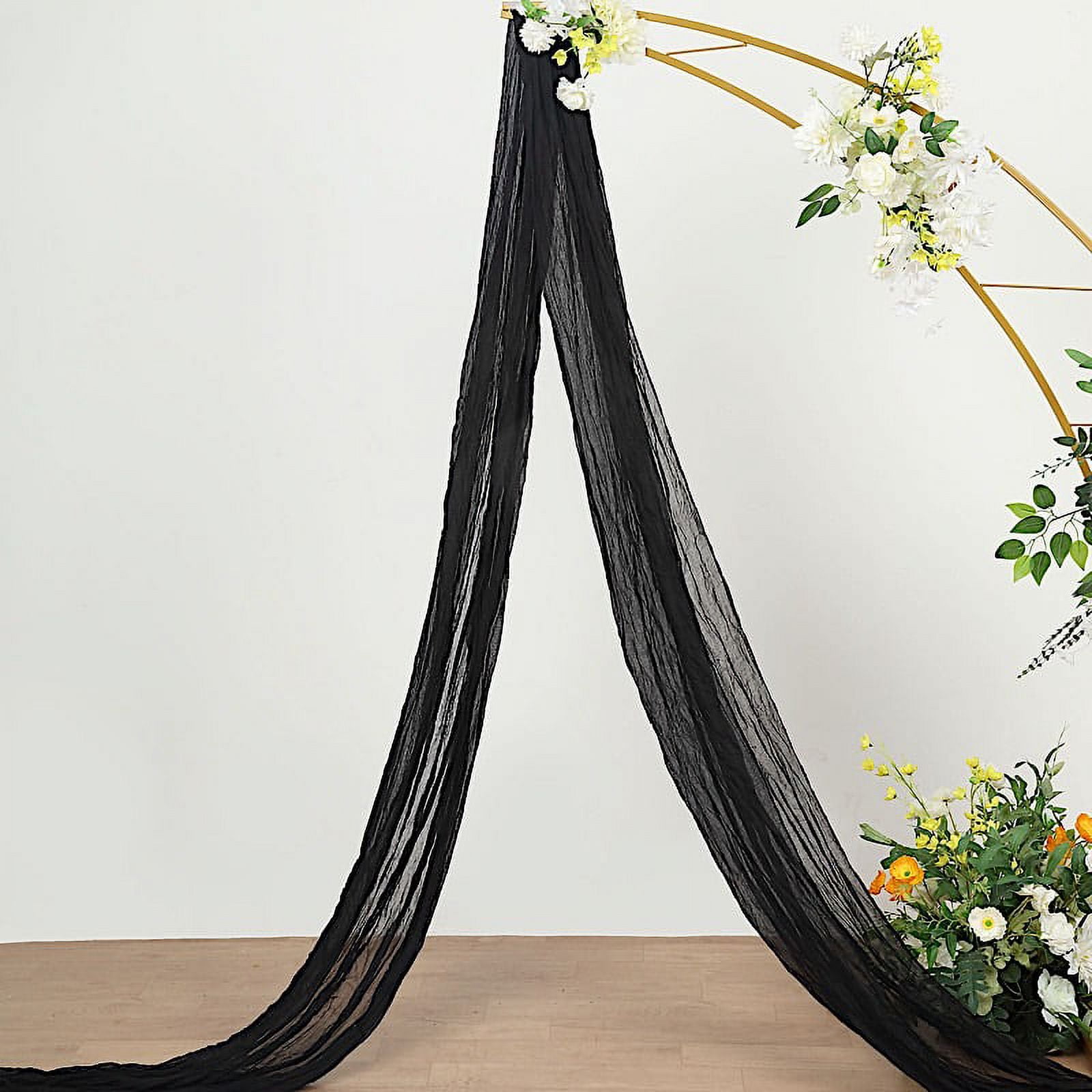 BalsaCircle 20 feet Black Cotton Cheesecloth Fabric Backdrop Drape ...
