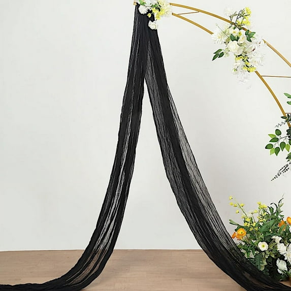 BalsaCircle 20 feet Black Cotton Cheesecloth Fabric Backdrop Drape Curtain Panel Party Events Decorations Supplies
