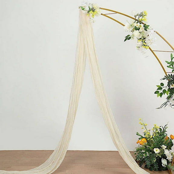 BalsaCircle 20 feet Cream Cotton Cheesecloth Fabric Backdrop Drape Curtain Panel Party Events Decorations Supplies