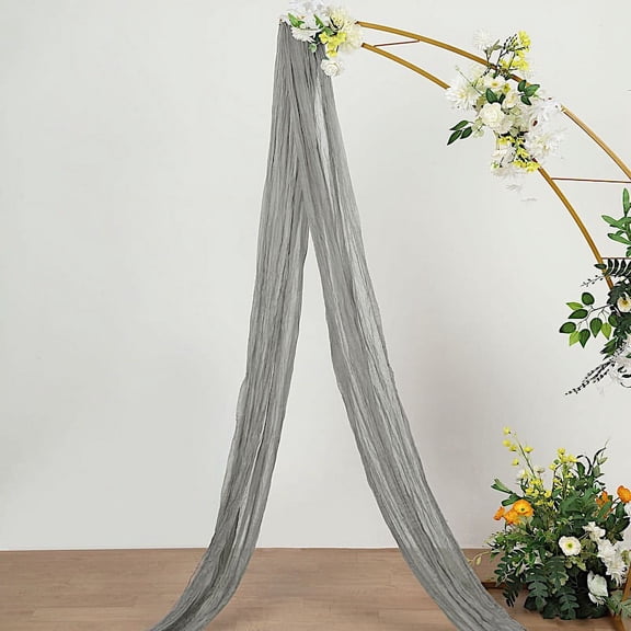 BalsaCircle 20 feet Gray Cotton Cheesecloth Fabric Backdrop Drape Curtain Panel Party Events Decorations Supplies