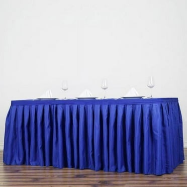 BalsaCircle 21 feet x 29" Polyester Banquet Table Skirt Royal Blue