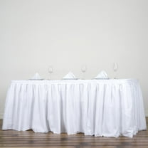 BalsaCircle 21 feet x 29" Polyester Banquet Table Skirt White