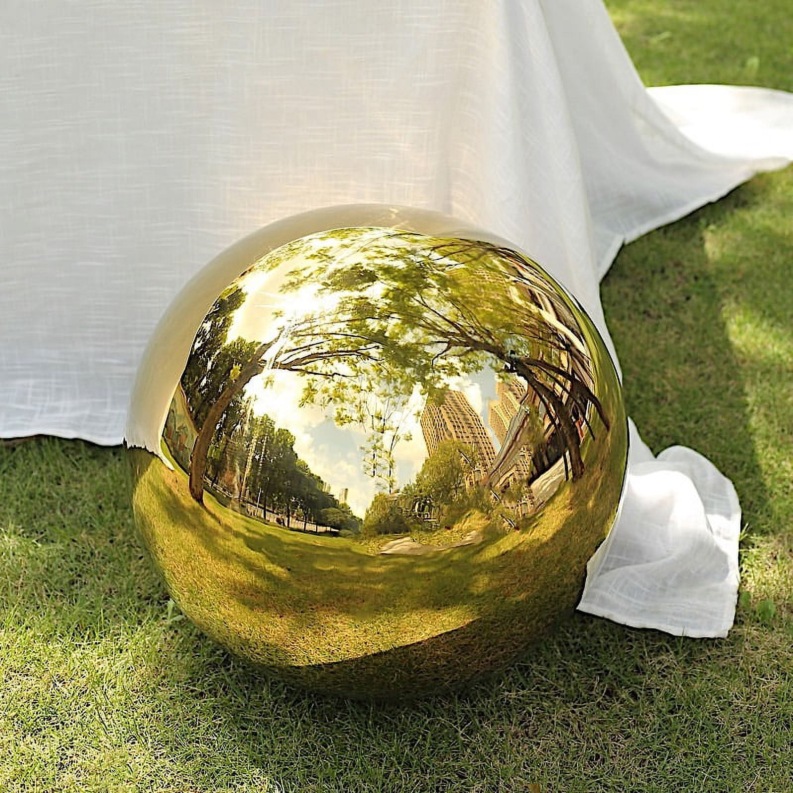 BalsaCircle 22" Gold Stainless Steel Globe Gazing Reflective Mirror
