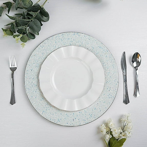 BalsaCircle 24 Blush 13" Glitter Acrylic Round Charger Plates