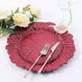 thumbnail image 1 of BalsaCircle 24 Burgundy 13" Acrylic Wooden Textured Round Reef Acrylic Charger Plate, 1 of 8