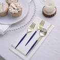 thumbnail image 1 of BalsaCircle 24 Royal Blue Disposable 6" Premium Plastic Cutlery Spoons Forks Set Party Events Tableware Decorations, 1 of 8