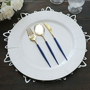 BalsaCircle 24 Gold Royal Blue Disposable Plastic Cutlery Spoon Fork Knife Set