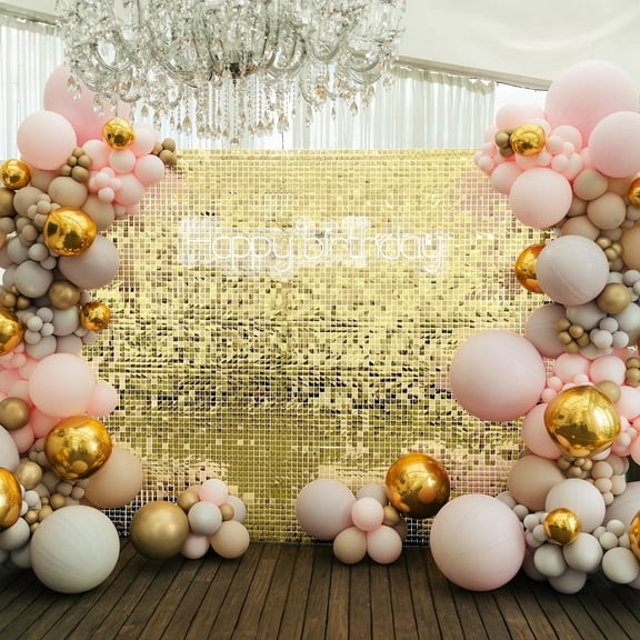 Balsa Circle 24 Gold Square Sequin Shimmer Wall Party Photo Backdrop Panels Party Event Catering