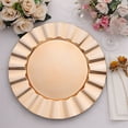 thumbnail image 1 of BalsaCircle 24 Gold13" Acrylic Wooden Textured Round Scalloped Trim Plastic Charger Plates, 1 of 8