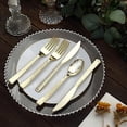 thumbnail image 1 of BalsaCircle 24 Metallic Gold 7 in Disposable Plastic Cutlery Hammered Design Spoons Forks Knives Set Party Events, 1 of 8