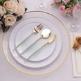 thumbnail image 1 of Balsa Circle 24 Metallic Gold Sage Green Disposable Plastic Cutlery Spoon Fork Knife Set, 1 of 7