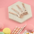 thumbnail image 1 of Balsa Circle 24 Pieces 4" Rose Gold Disposable Plastic Forks Party Catering Tableware, 1 of 8