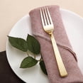 thumbnail image 1 of Balsa Circle 24 Pieces 7" Gold Hammered Design Plastic Forks Disposable Catering Tableware, 1 of 8