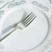 Balsa Circle 24 Pieces 8" Silver Metallic Disposable Plastic Forks Event Tableware