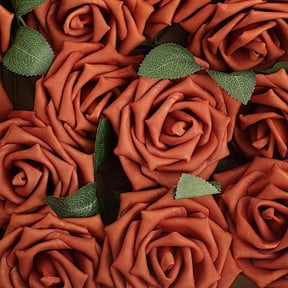 BalsaCircle 24 Terracotta 5" Foam Roses Artificial Flower Stems Wedding Party DIY Favors Centerpieces Decorations